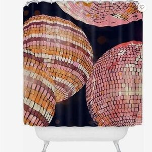 Society6 Disco Ball Shower Curtain, gigi rosado, machine washable, pink/blue NWT